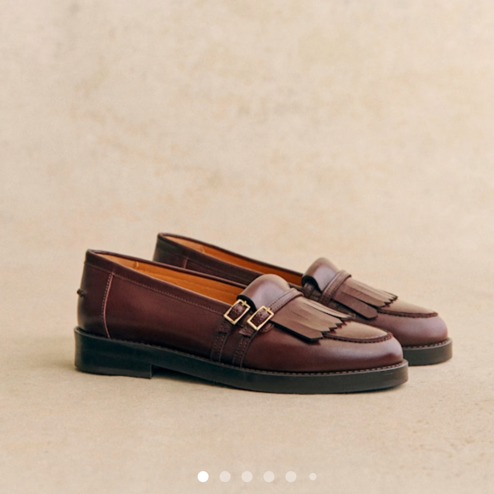 NEW Sezane Joey Loafers In Glossy Chocolate 38/7